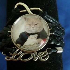 ❤️  NEW Black 5 Multi-Leather Bracelet Rich Kitty Love Bracelet